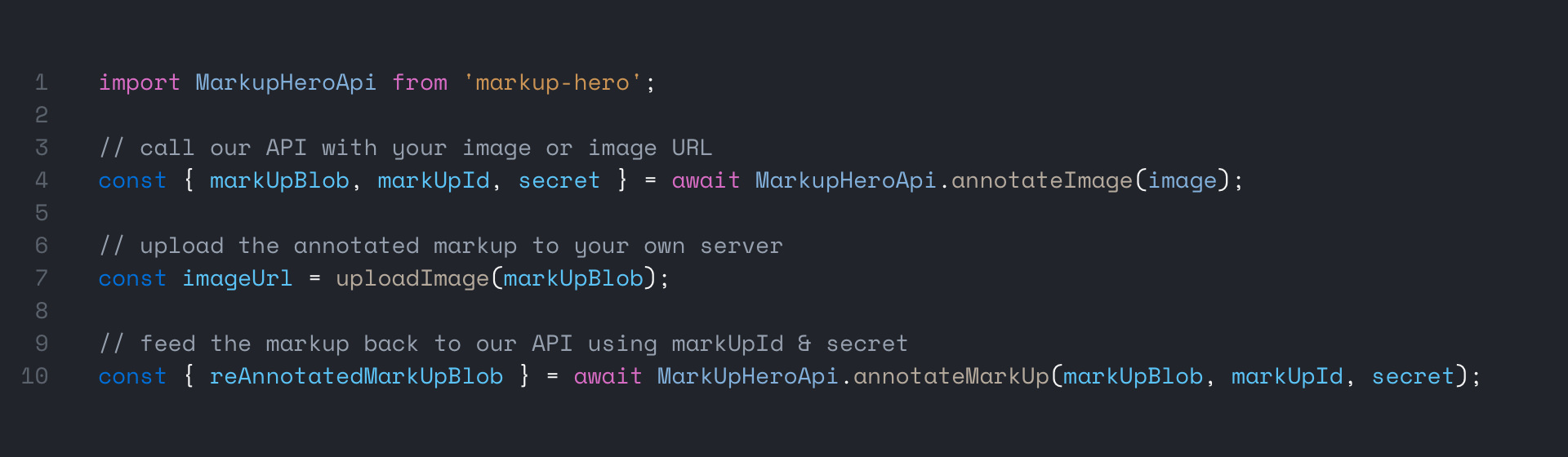 Markup Hero's Annotation API