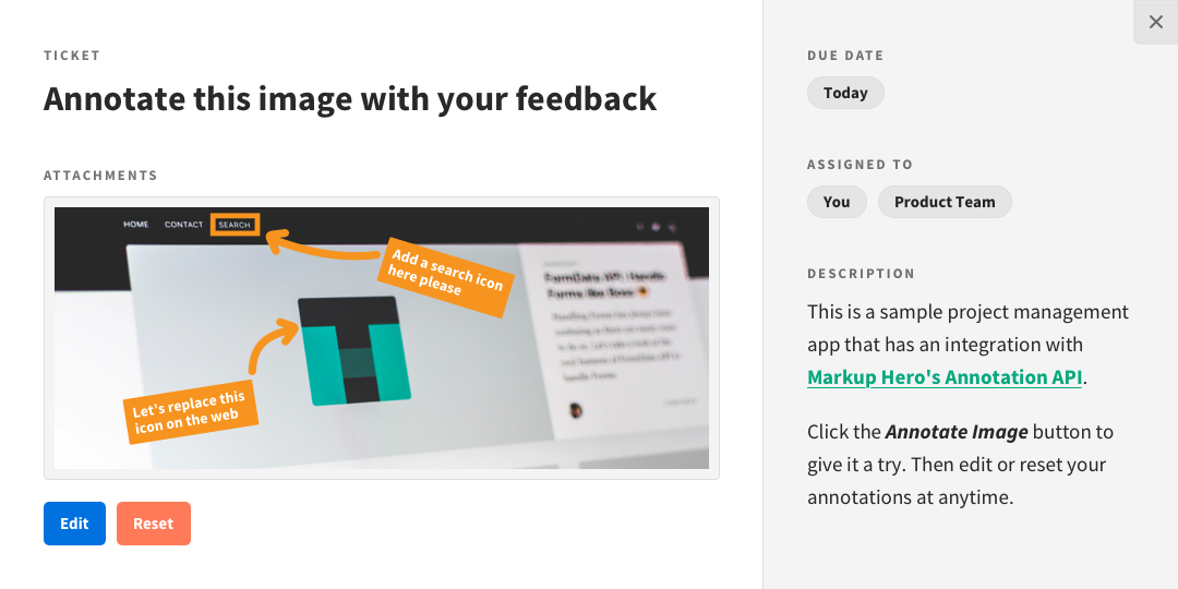 Markup Hero Annotation Tools Built Into Your App Via API