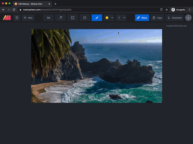 Markup and annotate an image
