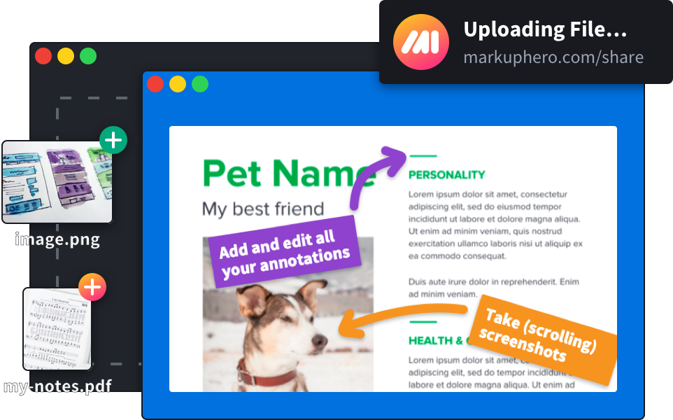 Instantly upload PDFs or images.